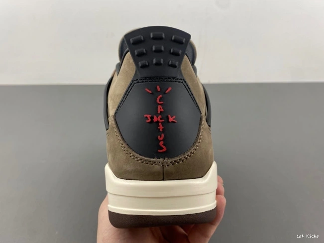 1st Kicks Shoes Scott x Travis 4 Retro TS Brown Air AJ4-882335 Jordan 0718